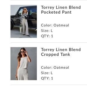 Linen set worn once!